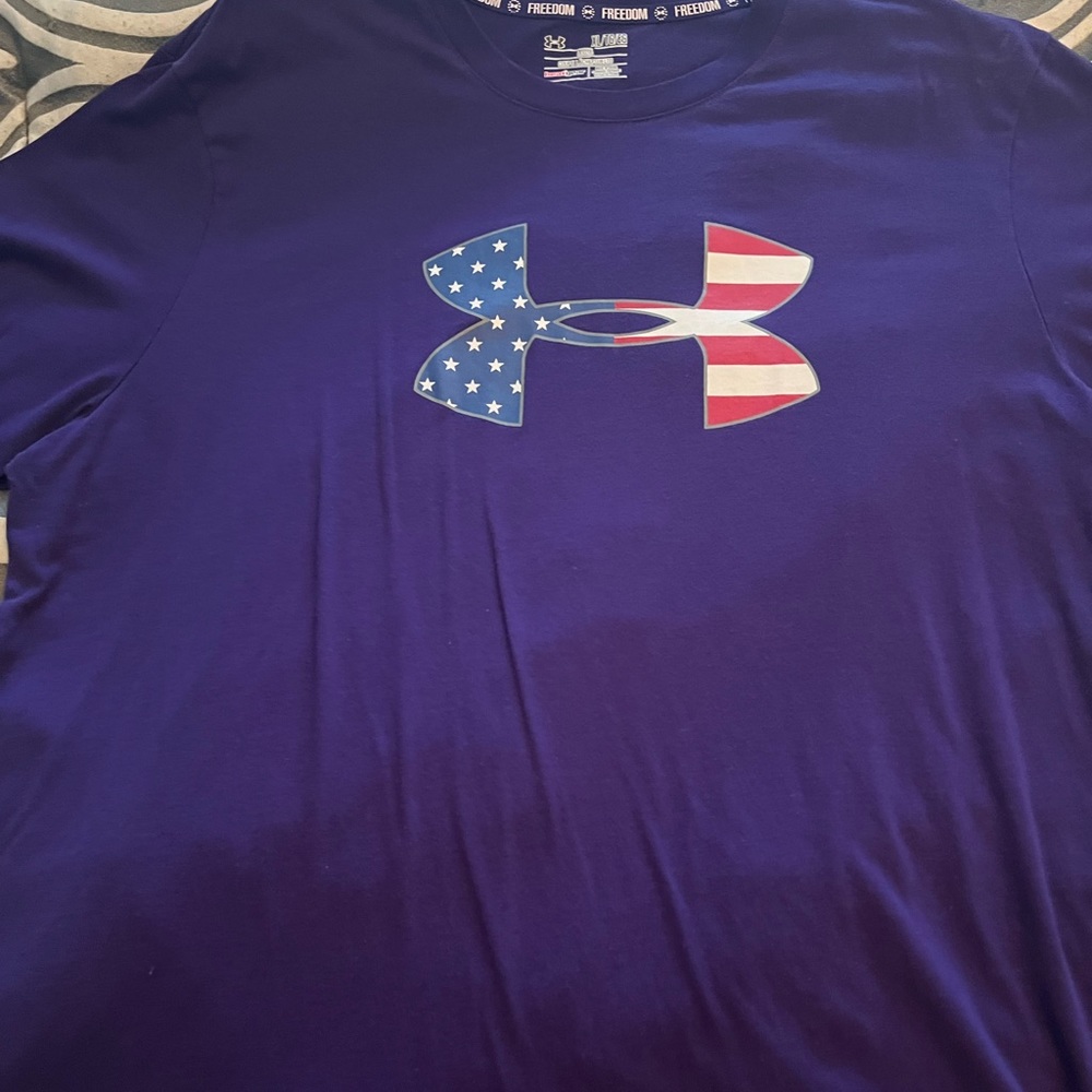 Purple UA freedom heatgear t shirt